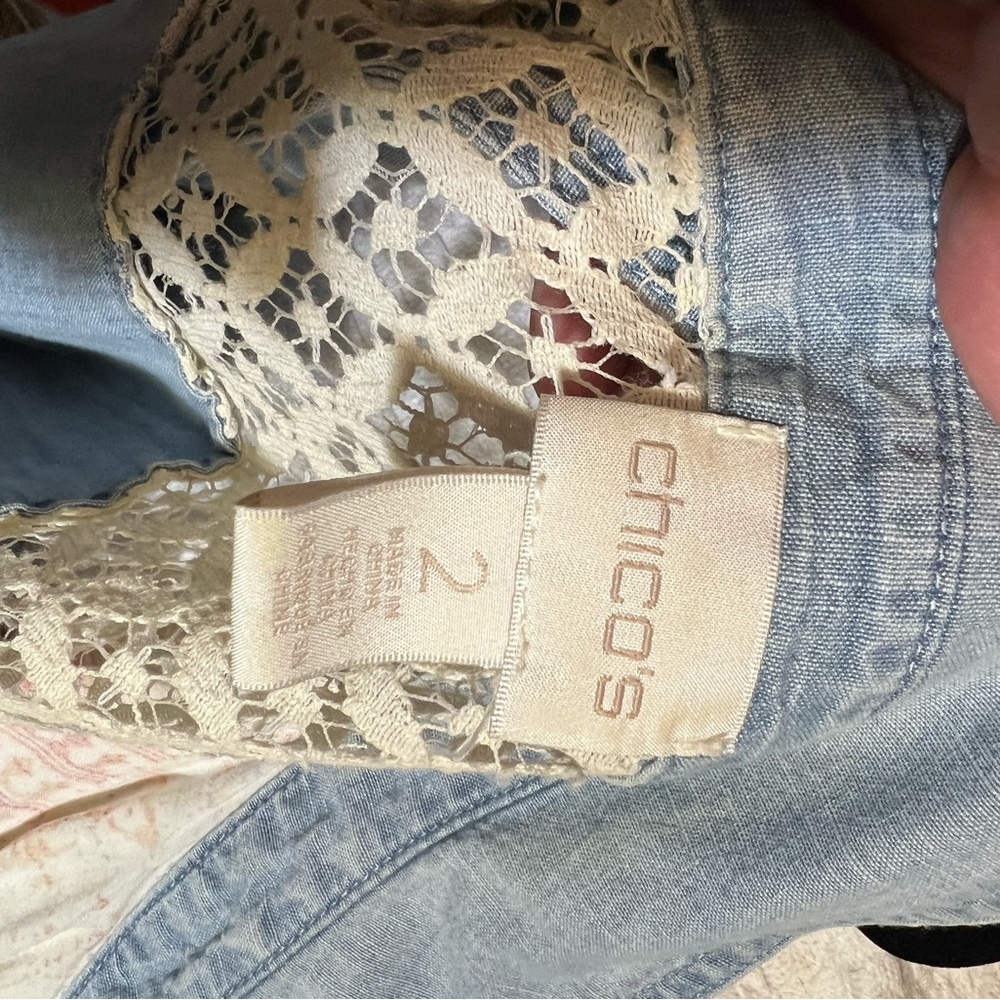 Chico’s Jean blouse with lace